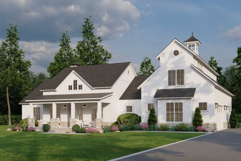House Blueprint - Farmhouse Exterior - Front Elevation Plan #923-350