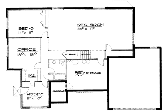Floor Plan - Lower Floor for Traditional House Plan #308-149 - 5 bed, 3.5 bath