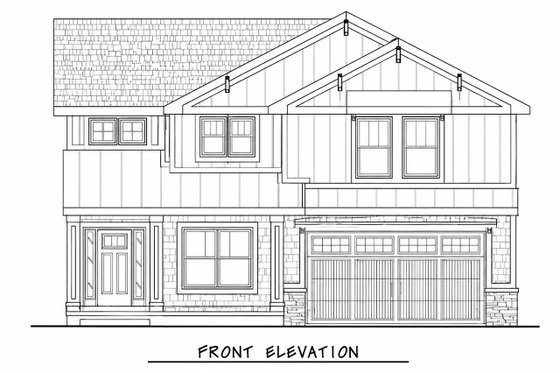 Exterior - Front Elevation 4 for Craftsman House Plan #20-2343 - 4 bed, 2.5 bath