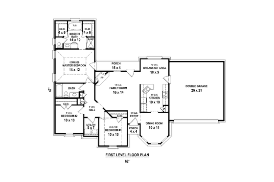 Floor Plan - Main Floor for Ranch House Plan #81-13880 - 3 bed, 2 bath