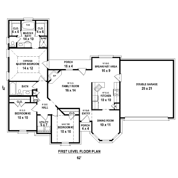 Ranch Floor Plan - Main Floor Plan #81-13880