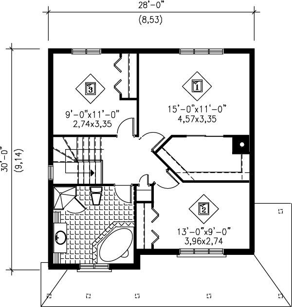 Dream House Plan - Traditional Floor Plan - Upper Floor Plan #25-2006