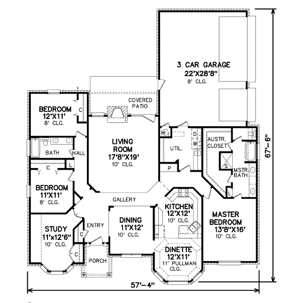 Traditional Floor Plan - Main Floor Plan #65-407