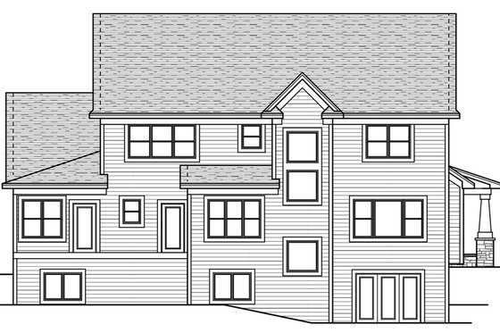 Exterior - Rear Elevation for Traditional House Plan #51-293 - 4 bed, 2.5 bath
