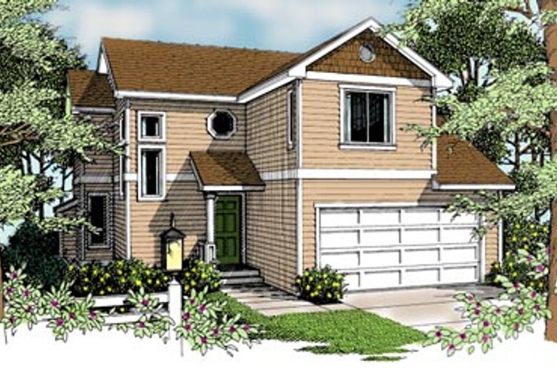 House Blueprint - Craftsman Exterior - Front Elevation Plan #96-206