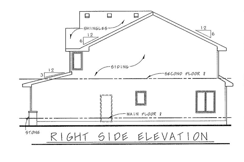 House Blueprint - Exterior - Other Elevation 1 for Traditional House Plan #20-2092 - 3 bed, 2.5 bath