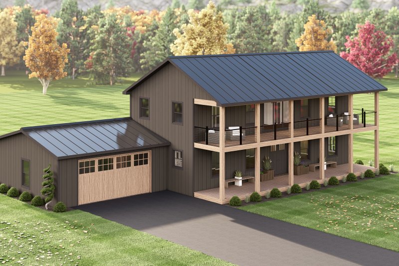 Dream House Plan - Exterior - Other Elevation 1 for Barndominium House Plan #1064-338 - 4 bed, 2.5 bath