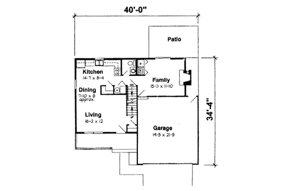 Floor Plan - Main Floor for Traditional House Plan #116-216 - 3 bed, 1.5 bath