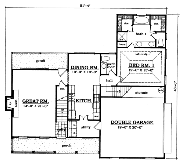 Country Floor Plan - Main Floor Plan #42-119