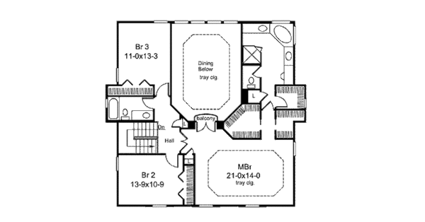 Farmhouse Floor Plan - Upper Floor Plan #57-346