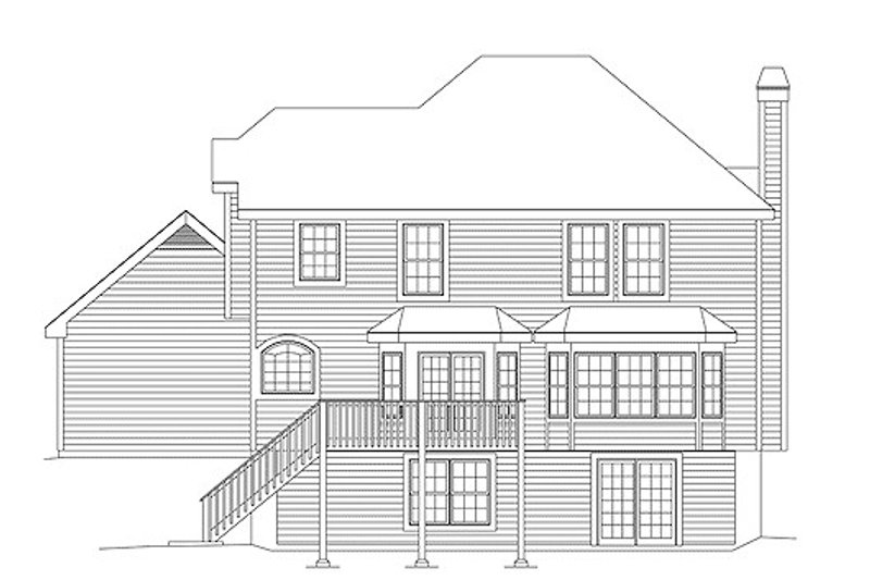House Design - Exterior - Rear Elevation for Traditional House Plan #57-270 - 4 bed, 2.5 bath