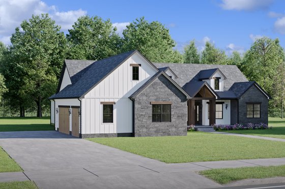 Exterior - Front Elevation 4 for Country House Plan #1089-52 - 3 bed, 2.5 bath