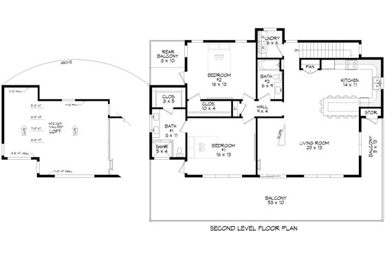 Floor Plan - Main Floor for Contemporary House Plan #932-1129 - 3 bed, 3 bath
