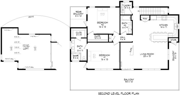 Contemporary Floor Plan - Main Floor Plan #932-1129