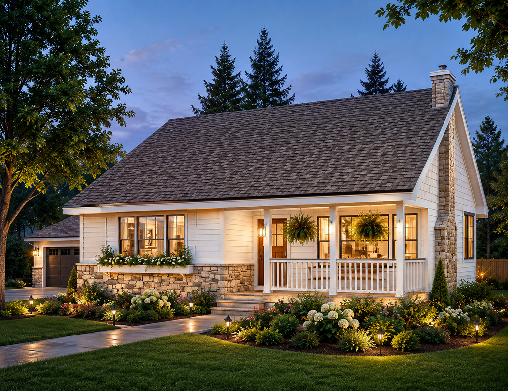 Exterior - Front Elevation 2 for Country House Plan #18-1039 - 2 bed, 1 bath