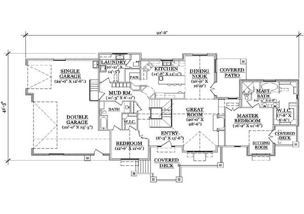 Home Plan - Craftsman Floor Plan - Main Floor Plan #5-371