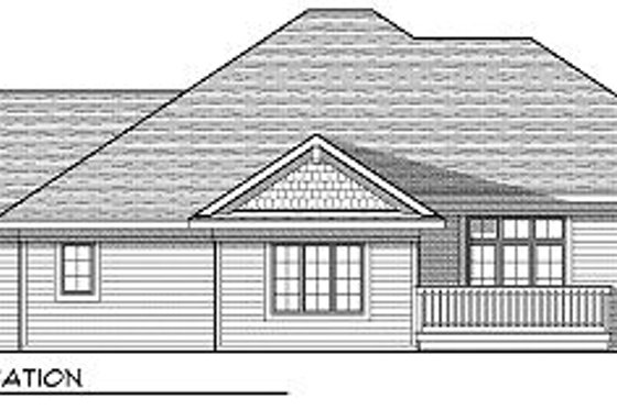 Exterior - Rear Elevation for Traditional House Plan #70-862 - 3 bed, 1.5 bath