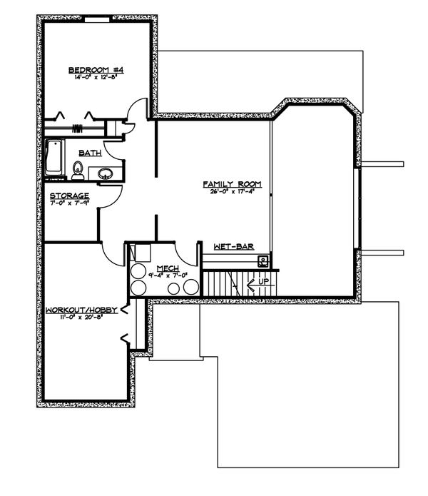 Home Plan - Craftsman Floor Plan - Lower Floor Plan #1064-61