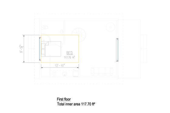 Floor Plan - Upper Floor for Cabin House Plan #549-30 - 1 bed, 1 bath