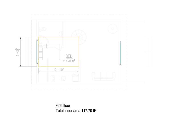 Cabin Floor Plan - Upper Floor Plan #549-30