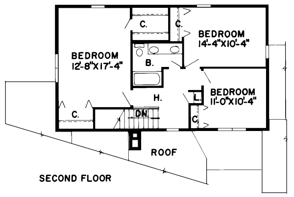 Traditional Floor Plan - Upper Floor Plan #312-520