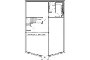 Floor Plan - Lower Floor for Log House Plan #117-103 - 2 bed, 2 bath