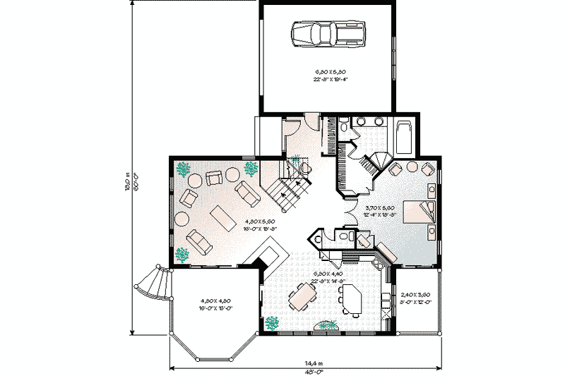 Home Plan - Floor Plan - Main Floor for European House Plan #23-2027 - 3 bed, 3.5 bath