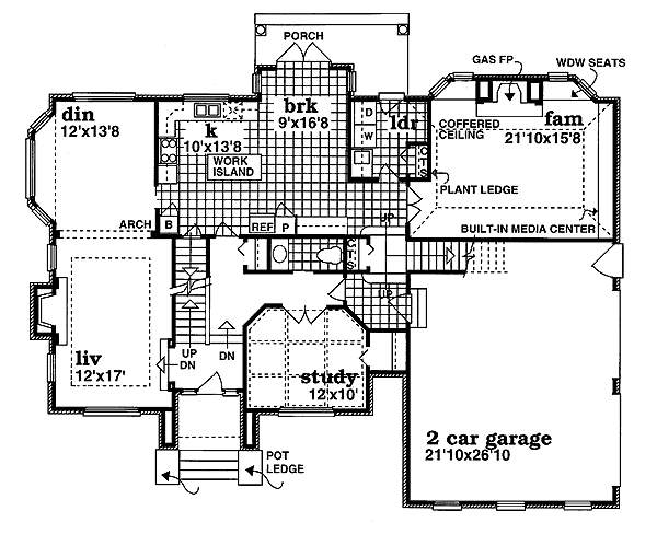 European Floor Plan - Main Floor Plan #47-389