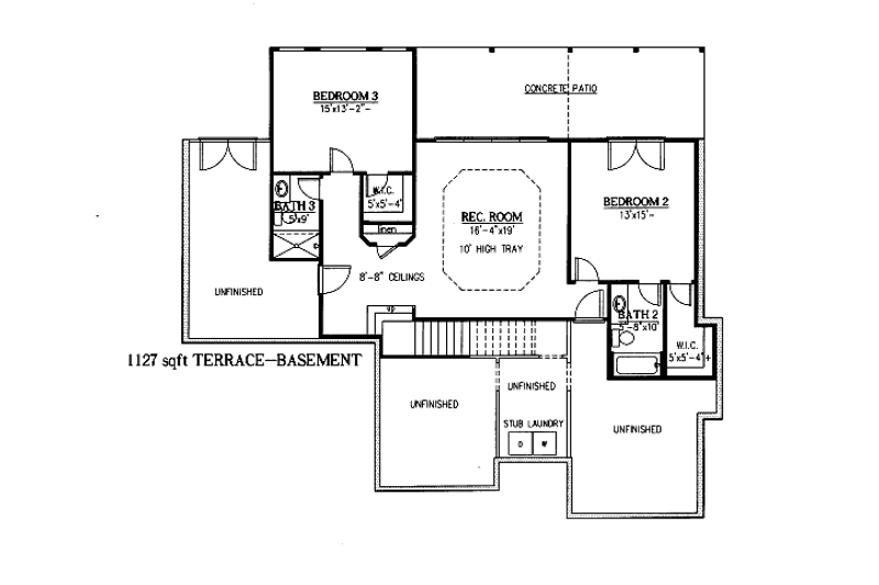 Dream House Plan - Floor Plan - Lower Floor for Country House Plan #437-39 - 3 bed, 3.5 bath