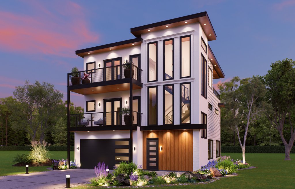 Exterior - Front Elevation 2 for Contemporary House Plan #932-1430 - 4 bed, 4.5 bath