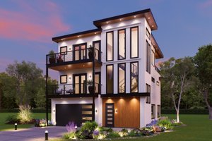 Exterior - Front Elevation for Contemporary House Plan #932-1430 - 4 bed, 4.5 bath