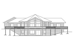 Exterior - Rear Elevation for Traditional House Plan #124-1168 - 4 bed, 3 bath