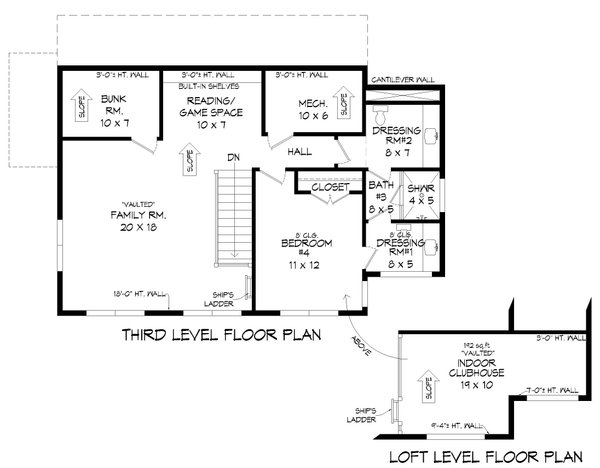 Contemporary Floor Plan - Upper Floor Plan #932-510