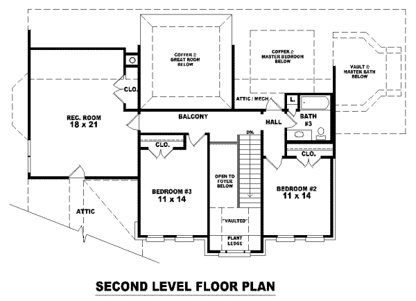 European Floor Plan - Upper Floor Plan #81-1135