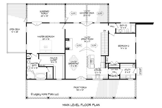 Floor Plan - Main Floor for Country House Plan #932-758 - 4 bed, 3 bath