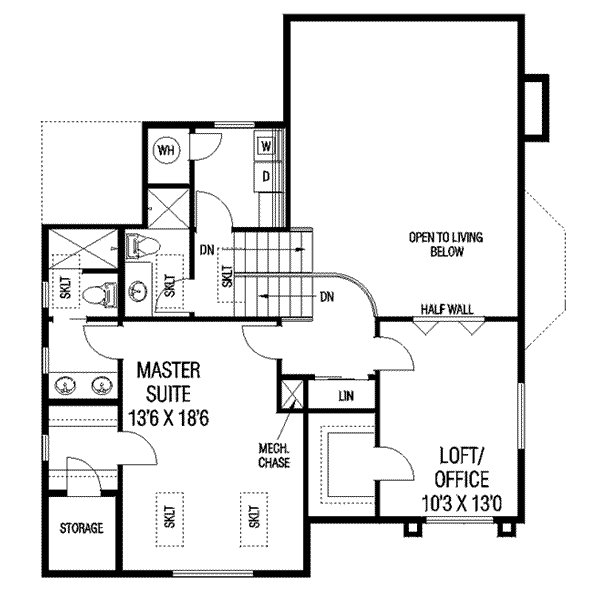 Architectural House Design - Floor Plan - Upper Floor Plan #60-511