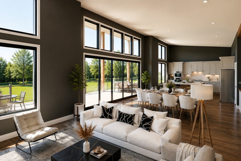 Dream House Plan - Interior - Family Room 1 for Modern House Plan #1064-489 - 2 bed, 2.5 bath