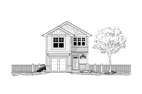 Exterior - Front Elevation for Craftsman House Plan #53-493 - 3 bed, 2.5 bath