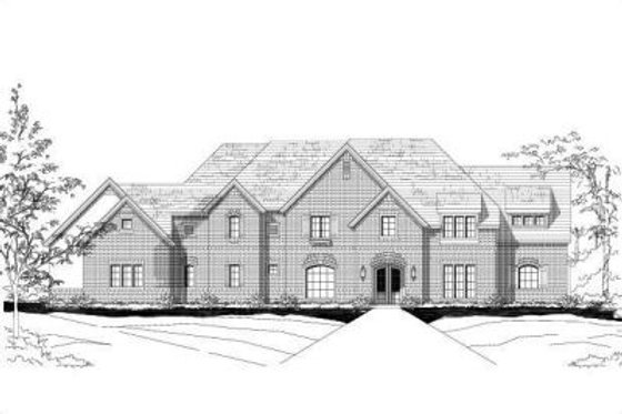 Exterior - Front Elevation for Traditional House Plan #411-244 - 5 bed, 5 bath