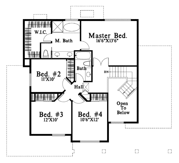 Craftsman Floor Plan - Upper Floor Plan #78-140