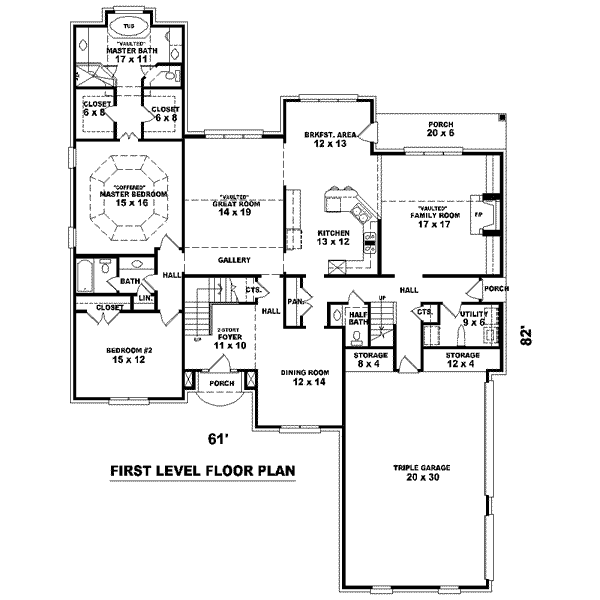 European Floor Plan - Main Floor Plan #81-1599