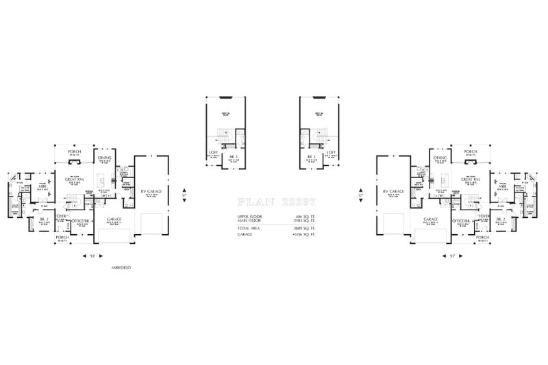 House Design - Floor Plan - Other Floor 1 for Farmhouse House Plan #48-1184 - 4 bed, 3.5 bath
