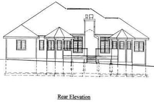 Exterior - Rear Elevation for Traditional House Plan #75-132 - 3 bed, 3 bath