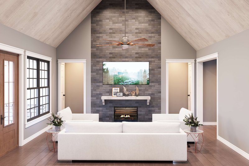 Home Plan - Interior - Family Room for Farmhouse House Plan #932-1465 - 3 bed, 3.5 bath