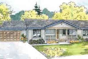 Ranch Exterior - Front Elevation Plan #124-527