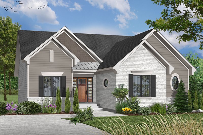 Dream House Plan - Exterior - Front Elevation 5 for Cottage House Plan #23-634 - 3 bed, 1 bath
