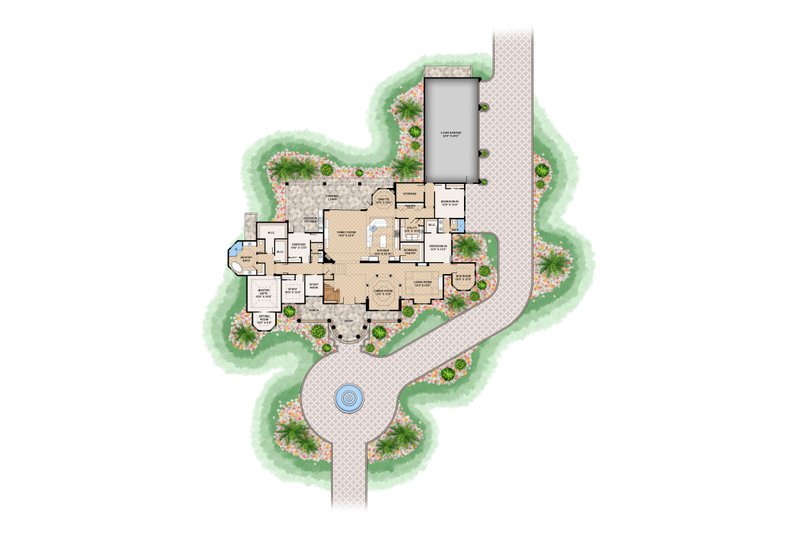 Dream House Plan - Floor Plan - Main Floor for Mediterranean House Plan #1083-1 - 5 bed, 4.5 bath