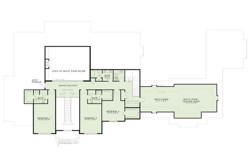 Home Plan - Floor Plan - Upper Floor for European House Plan #17-2461 - 4 bed, 4.5 bath