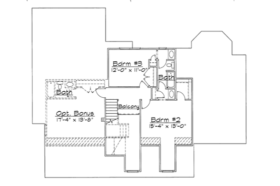 Floor Plan - Upper Floor for Traditional House Plan #31-133 - 3 bed, 3.5 bath