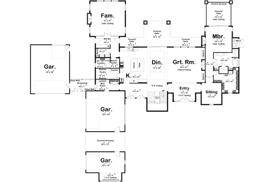 Floor Plan - Main Floor for Modern House Plan #455-520 - 5 bed, 4.5 bath